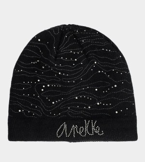 Anekke Black Knitted Beanie Hats | HIZ-017654