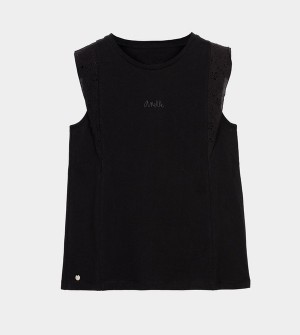 Anekke Black Tank Top T Shirts | OAR-947035