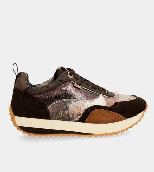 Anekke Brown Palette Patterned Sports Shoes | MEB-902438