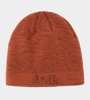 Anekke Burgundy Knitted Beanie Hats | AHK-487930