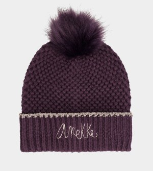 Anekke Dark Knitted Beanie Hats | PUJ-401325