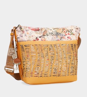 Anekke Nature Pachamama Ochre Large Messenger Crossbody Bags | SVK-246985