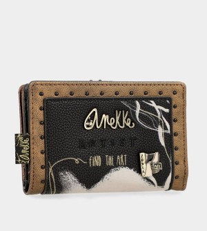 Anekke Nature Shodō Black Flexible Rfid Wallets | WBQ-524971