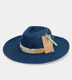 Anekke Navy Blue Raffia Hats | BHR-982537