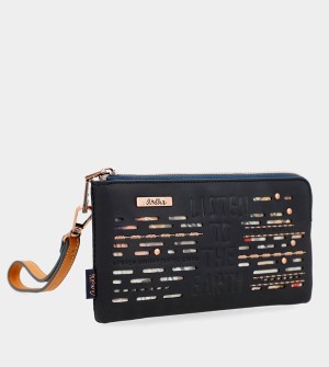 Anekke Navy Blue Rfid Nature Pachamama Wallets | NOU-407953