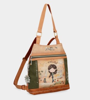 Anekke Peace & Love Camel Anti-theft Shoulder Bags | RJY-789264