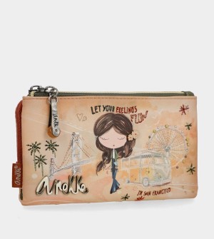 Anekke Peace & Love Camel Flexible Rfid Wallets | VED-096845