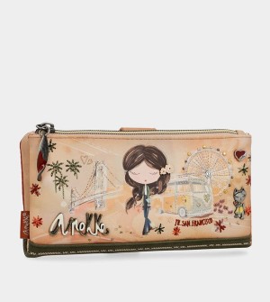 Anekke Peace & Love Camel Large Rfid Wallets | ORJ-203756