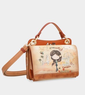 Anekke Peace & Love Camel Mini Crossbody Bags | THL-617895