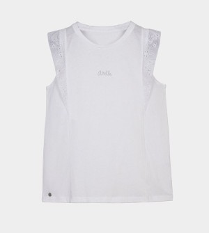 Anekke White Tank Top T Shirts | ORQ-308297