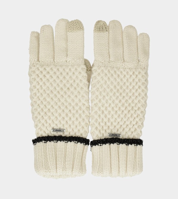 Anekke Beige Knitted Gloves | HMB-093564