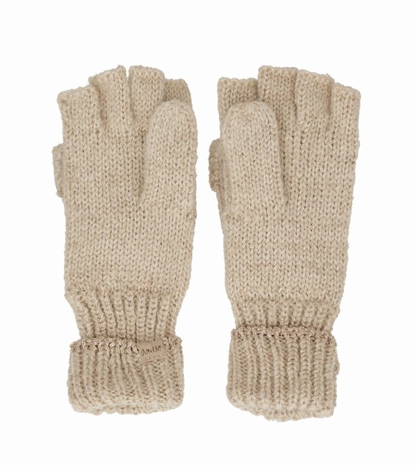 Anekke Beige Logo Mittens Gloves | JQZ-526037