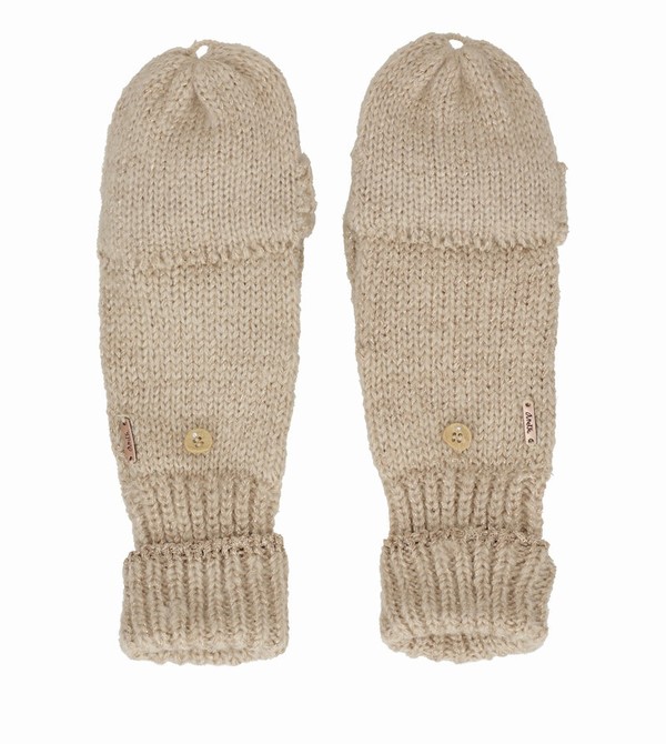 Anekke Beige Logo Mittens Gloves | JQZ-526037