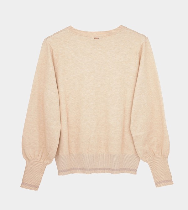 Anekke Beige Shōen V-neck Sweaters | OPX-327059