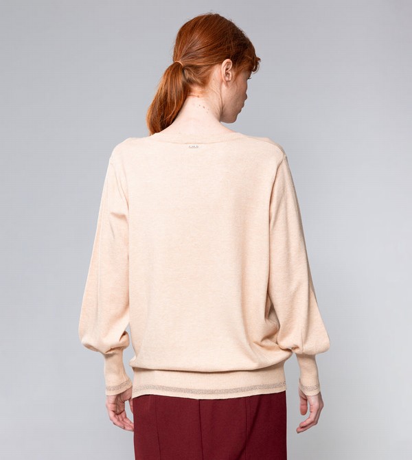 Anekke Beige Shōen V-neck Sweaters | OPX-327059