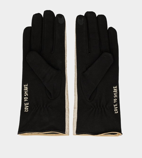 Anekke Black And Beige Contemporary Gloves | VAP-478193