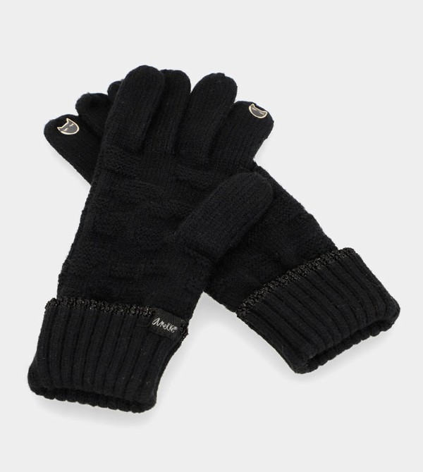 Anekke Black Knit Gloves | ICV-569204