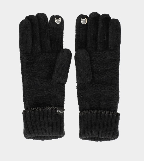 Anekke Black Knit Gloves | ICV-569204