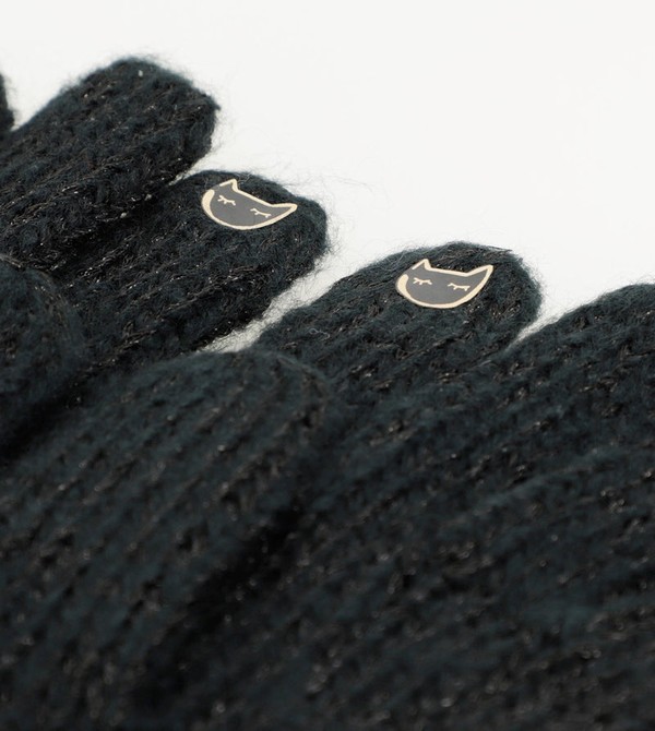 Anekke Black Logomania Gloves | VSN-160329