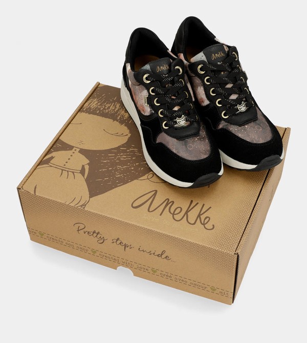 Anekke Black Padded Sports With Wedge Shoes | QZJ-308154