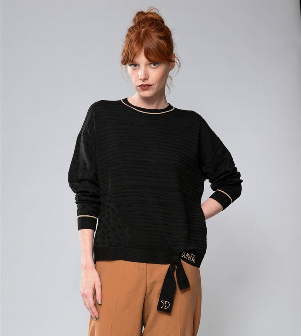 Anekke Black Shōen Crew Neck Sweaters | DKL-458762