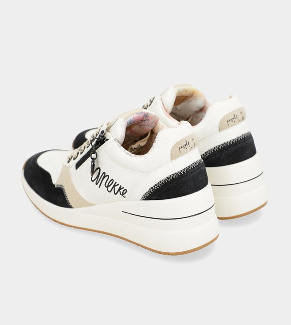 Anekke Black & White Wedge Shoes | XER-493850