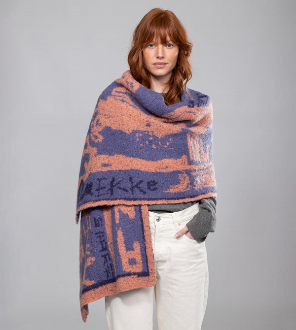 Anekke Blue And Terracotta Contemporary. Scarf | EBH-693712