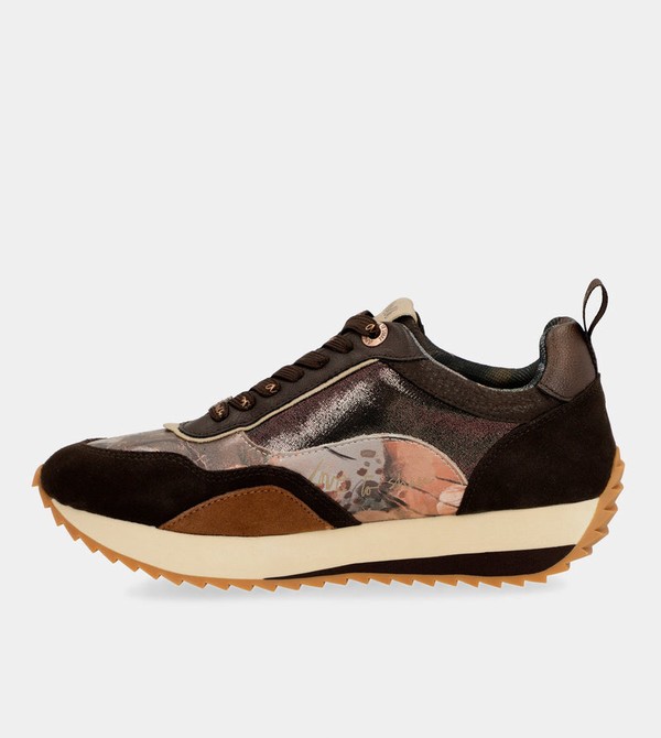 Anekke Brown Palette Patterned Sports Shoes | MEB-902438