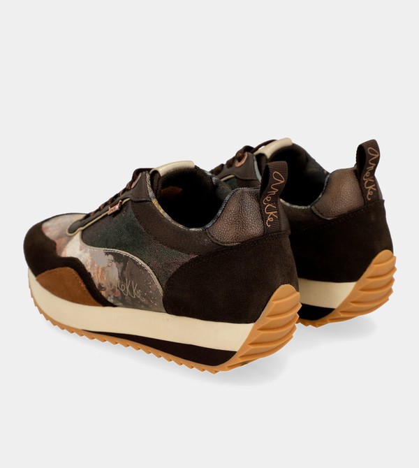 Anekke Brown Palette Patterned Sports Shoes | MEB-902438