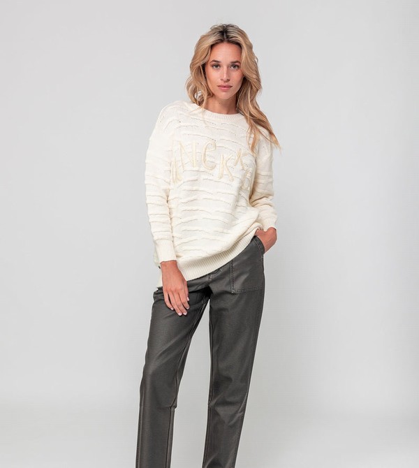 Anekke Ecru Knitted Jumper Sweaters | XLU-254613