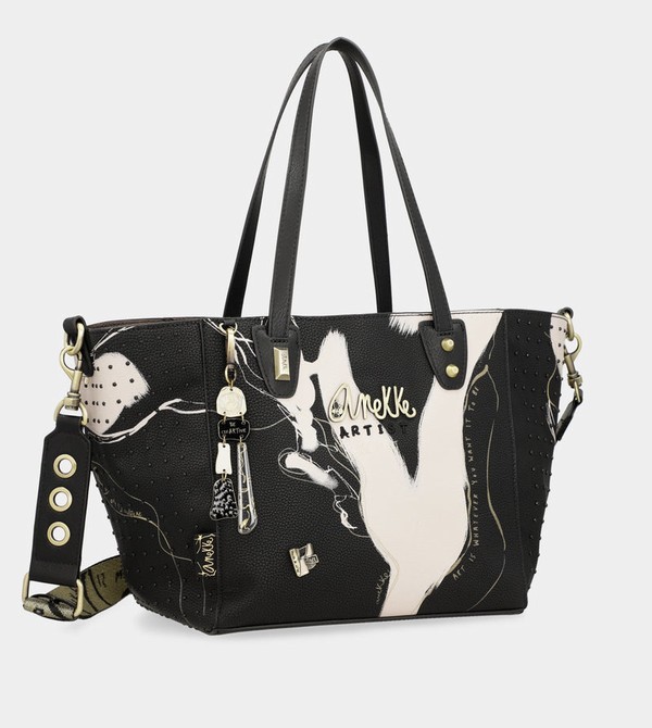 Anekke Large Black Shopper Nature Shodō Handbag | YQM-075319