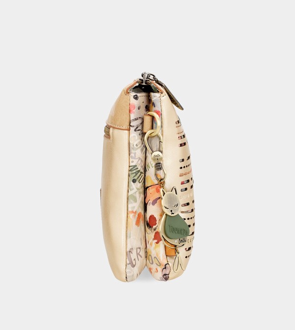 Anekke Nature Pachamama Golden With Two Compartments Crossbody Bags | WYH-027143