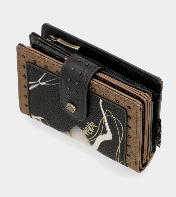 Anekke Nature Shodō Black Flexible Rfid Wallets | WBQ-524971