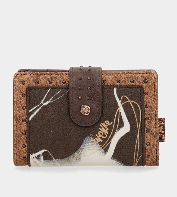 Anekke Nature Shodō Brown Flexible Rfid Wallets | QJL-685749