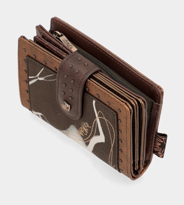 Anekke Nature Shodō Brown Flexible Rfid Wallets | QJL-685749