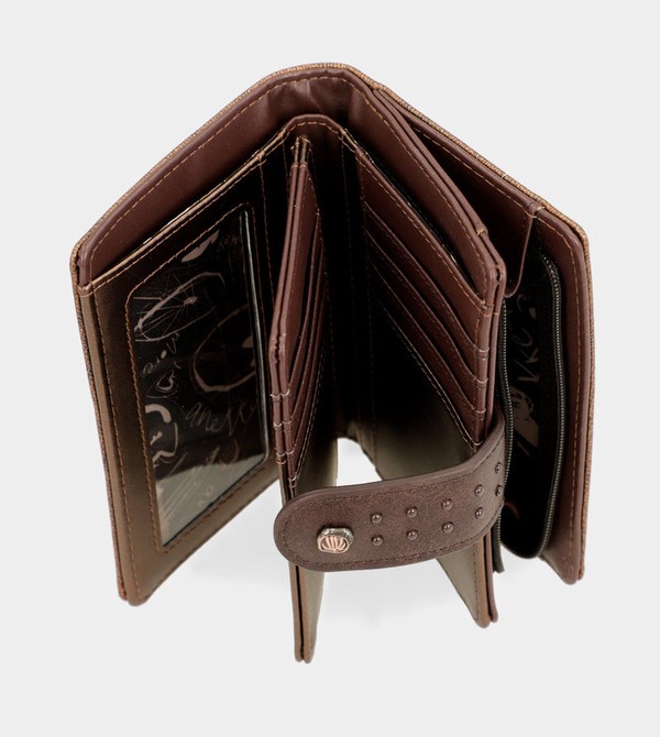 Anekke Nature Shodō Brown Flexible Rfid Wallets | QJL-685749