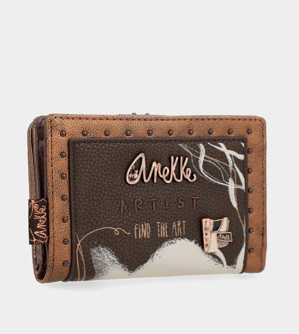 Anekke Nature Shodō Brown Flexible Rfid Wallets | QJL-685749