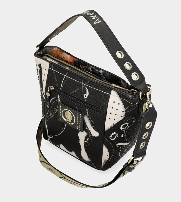 Anekke Nature Shodō Medium Black Crossbody Bags | XAO-034812