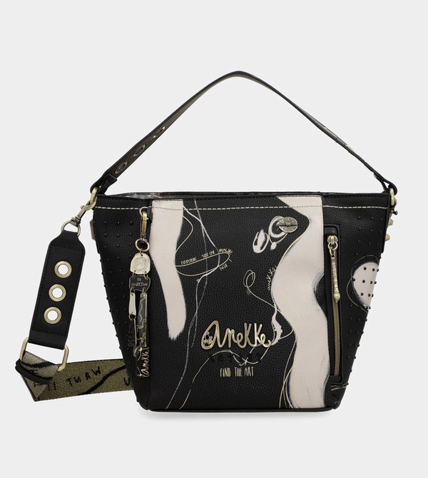 Anekke Nature Shodō Medium Black Crossbody Bags | XAO-034812