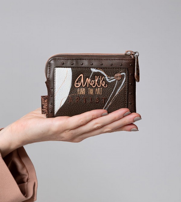 Anekke Nature Shodō Small Brown Rfid Wallets | QGV-162753