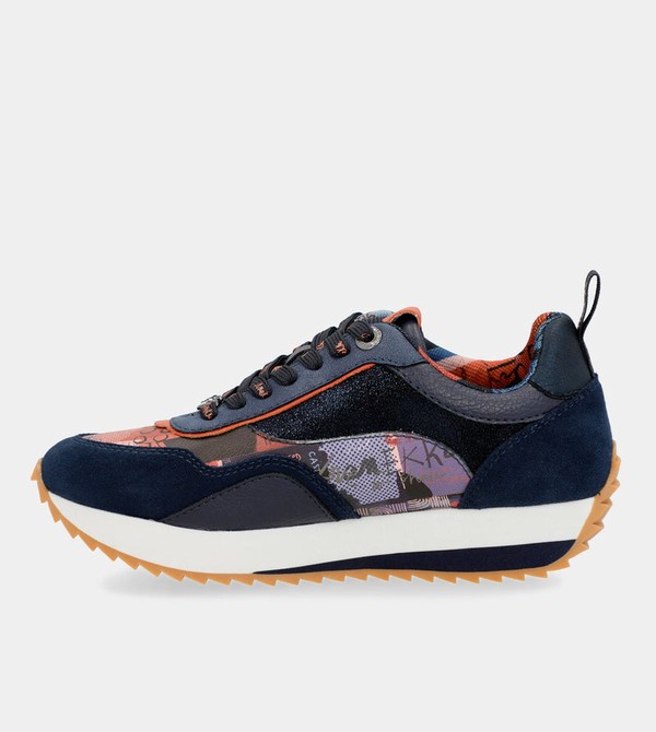 Anekke Navy Blue Palette Patterned Sports Shoes | LVZ-938721