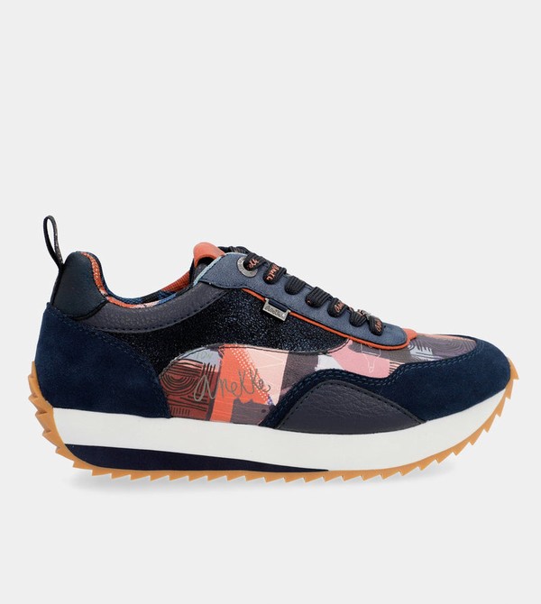 Anekke Navy Blue Palette Patterned Sports Shoes | LVZ-938721