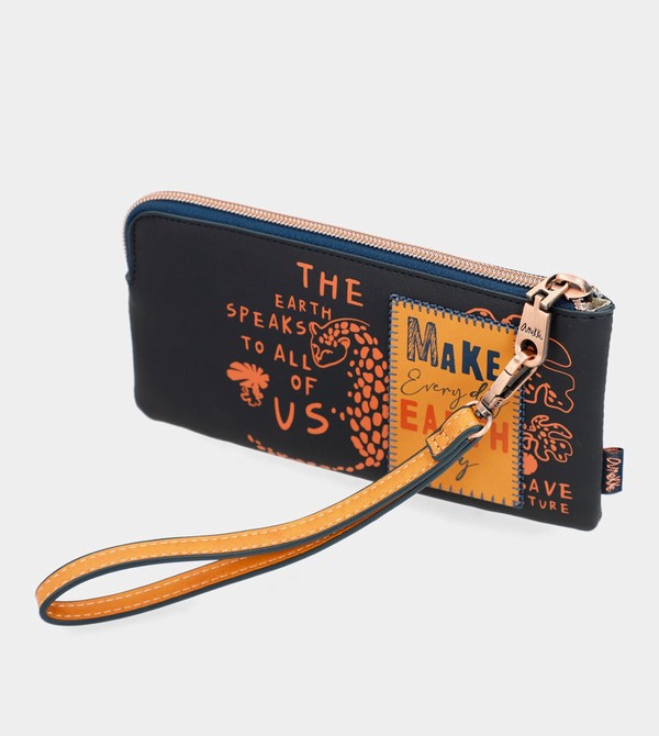 Anekke Navy Blue Rfid Nature Pachamama Wallets | NOU-407953