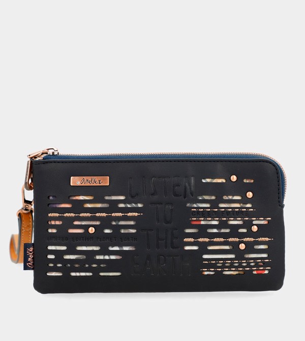 Anekke Navy Blue Rfid Nature Pachamama Wallets | NOU-407953