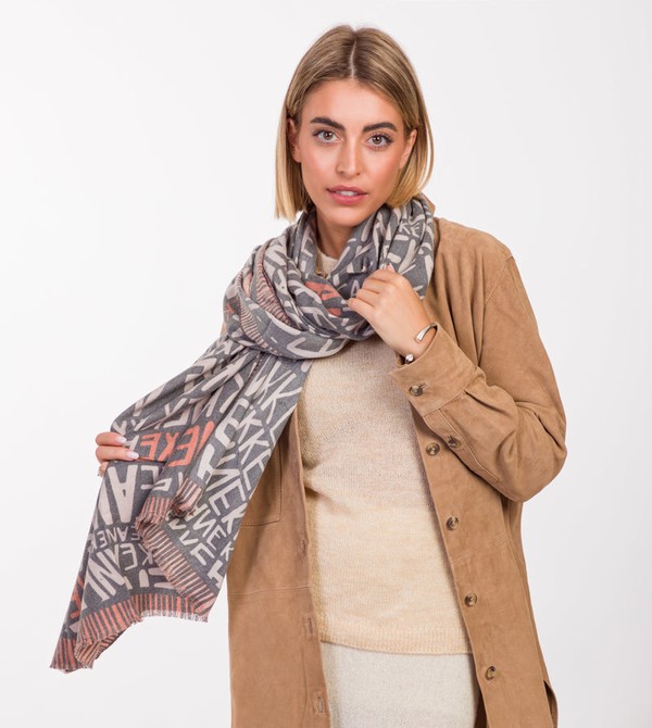 Anekke Pashmina Logo Brown Scarf | LQR-430571