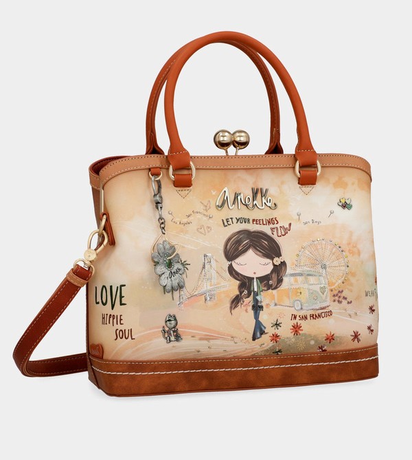 Anekke Peace & Love Camel Kiss Clasp Crossbody Bags | HGV-903652