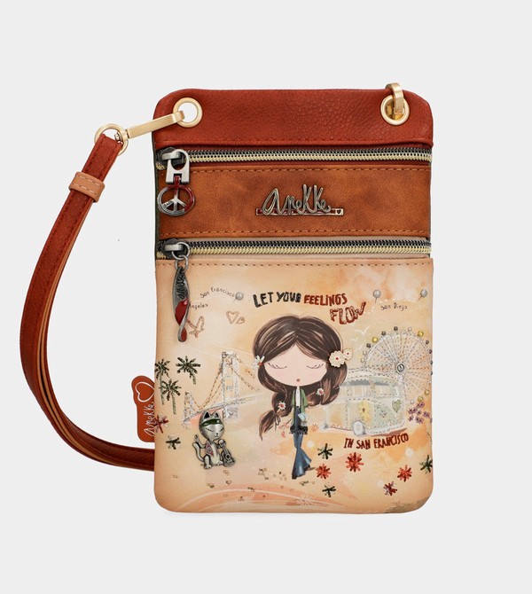 Anekke Peace & Love Camel Mini Crossbody Bags | ONH-890472