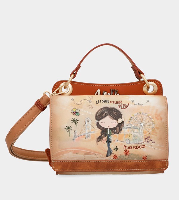 Anekke Peace & Love Camel Mini Crossbody Bags | THL-617895