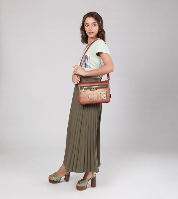 Anekke Peace & Love Camel Print Crossbody Bags | XWO-345879