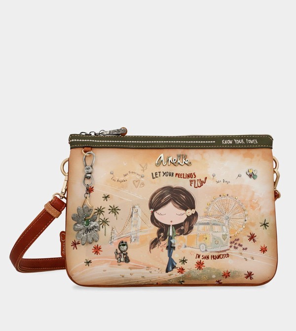 Anekke Peace & Love Camel Print Crossbody Bags | XWO-345879